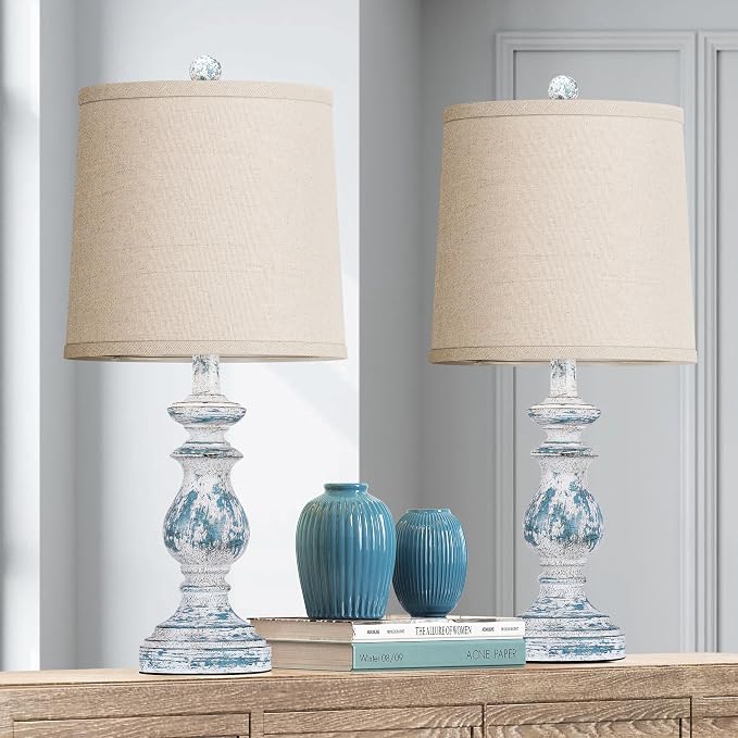 Traditional Table Lamp Set of 2, Rustic Farmhouse Table Lamps - Image 8
