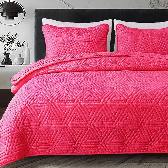 Whale Flotilla Soft Geometric Twin Quilt Set by WHALEFLOTILLA