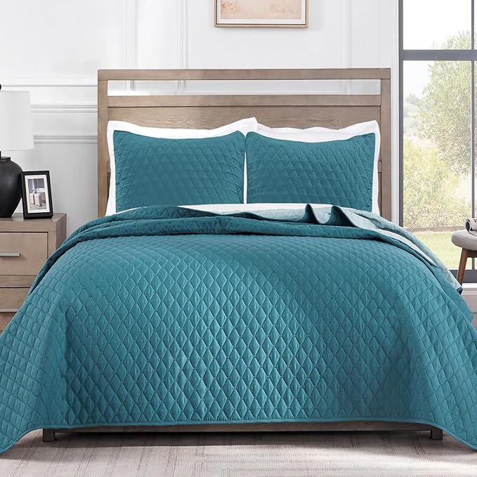 Exclusivo Mezcla Reversible Twin Quilt Bedding Set, Dusty Teal | Lightweight by ExclusivoMezcla