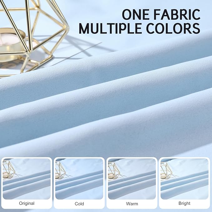 Etherealveil Light Blue Pinch Pleated Blackout Curtains 2 Panels 40"x108" | - Image 8