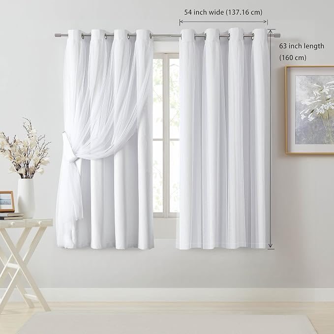 Bujasso White Full Blackout Curtain Panels - Image 9