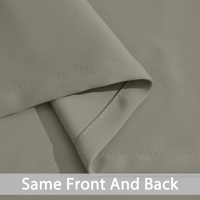 Yakamok Blackout Curtains 38x72 inch Taupe Thermal Drapes-Bedroom | 2 panels - Image 6