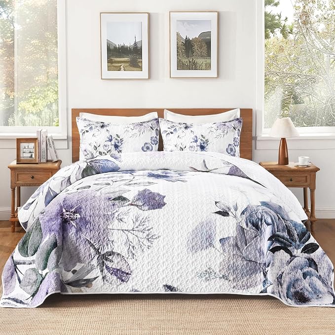 Quilt King Size, Reversible Polyester Coverlet Set by Andency