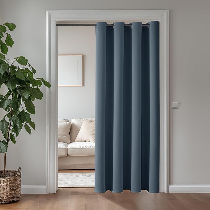 ChrisDowa Blackout Curtains Door Curtain 72 Inches Long Closet Drapes | 42W x - Image 2