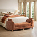 77.2" Oversized Chaise Lounge, Curved Soft End of Bed Bench by Aortzio