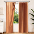 Etherealveil Terracotta Pinch Pleated Blackout Curtains 2 Panels 60"x95" | Back by Etherealveil