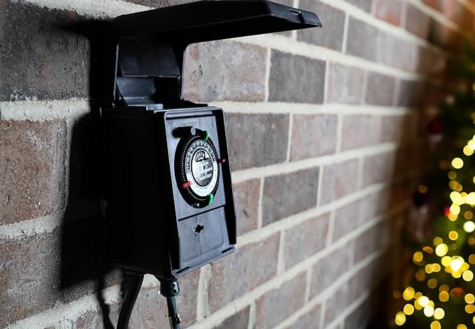 Intermatic HB11K Heavy-Duty Outdoor Plug-in Timer – 2 ON/2 Off Settings, 30-Min Minimum Intervals, Weatherproof Flip Cover, 15A/1800W, 1 HP Rated, 13" Cord – Ideal for Pool Pumps, Lights, Decorations