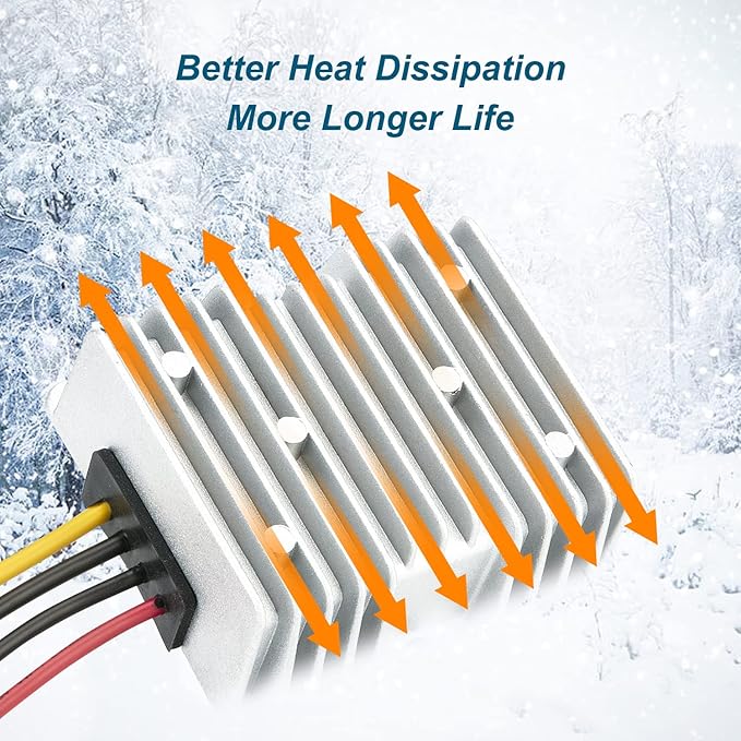 48V Step Down to 12V 10A 120W DC/DC Converter Regulator Low Voltage Reducer Waterproo Transformer for Cart Scooters, LED Strip Light,Car Truck
