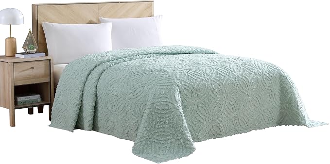 Beatrice Home Fashions Wedding Ring King Cotton Chenille Bedspread, cozy plush by BeatriceHomeFashions