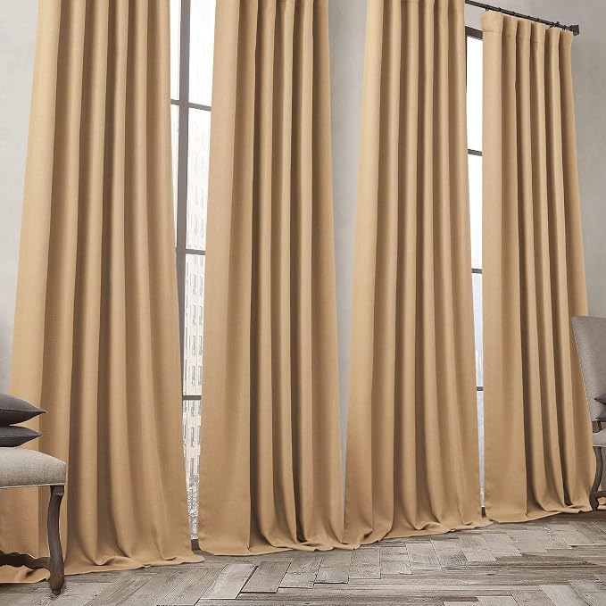 NICETOWN Thick Faux Linen Room Darkening Curtains 90 inches Long, Pinch Pleated - Image 7