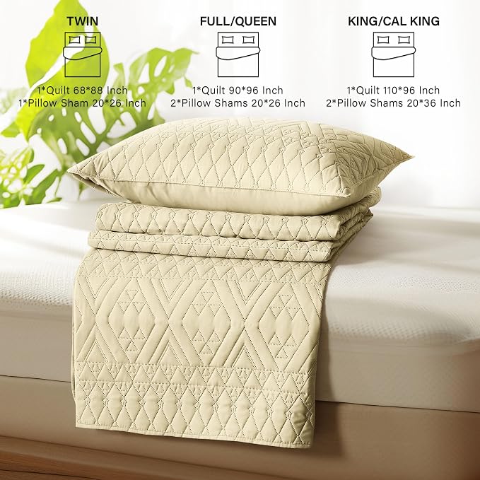 akkialla Twin Size Quilt Bedding Set, Butter Yellow Lightweight Microfiber Soft - Image 7