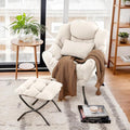 Furlide Lazy Chair with Ottoman, Comfy Fabric Accent Lounge Arm Chair with by Furlide