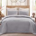 Exclusivo Mezcla Reversible Full Queen Quilt Bedding Set, Light Grey | by ExclusivoMezcla