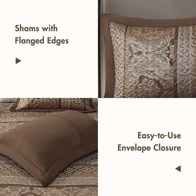 Madison Park Queen Quilt Bedding Set, Traditional Jacquard Damask, Lightweight - Image 5