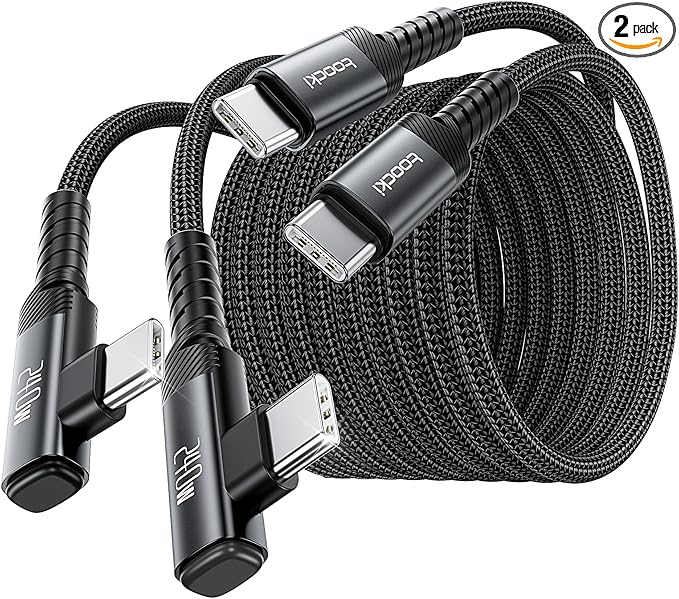 USB C Cable [2Pack, 10ft] 240W Fast Charging Type C Cord, Nylon Braided USB 2.0 Cable for iPhone 17 16 15 Pro Plus Pro Max Air, iPad Pro, Samsung Galaxy S24 S23, Switch, MacBook Pro, Pixel-Black