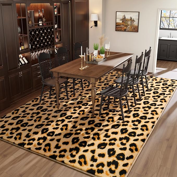 Soft Leopard Rugs for Bedroom Living Room, 6x9 Cheetah Print Rug | Fluffy - Image 9