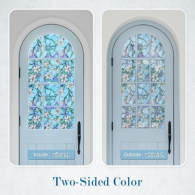 rabbitgoo Stained Glass Window Privacy Film, 35.4" X 78.7" | Anti UV Heat - Image 4
