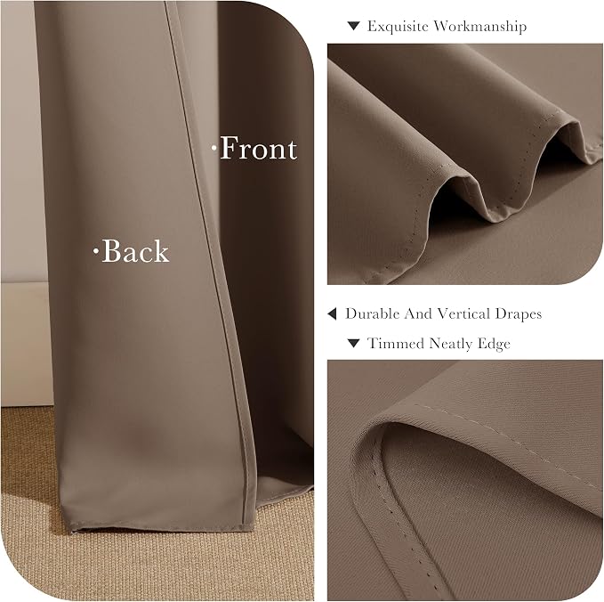 PONY DANCE Blackout 80 inch Length Curtains 2 Panels Set, Thermal Insulated - Image 6