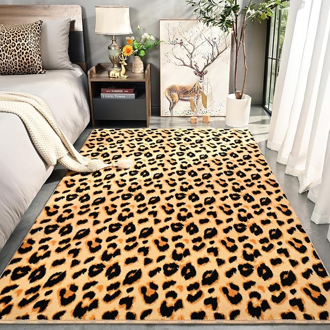 Soft Leopard Rugs for Bedroom Living Room, 3x5 Cheetah Print Rug | Fluffy - Image 2