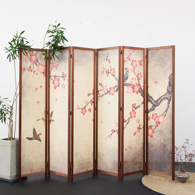 6 Panel Bamboo Room Divider for Room Separation, 5.6 ft Tall Double-Sided - Image 3