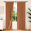 Etherealveil Terracotta Pinch Pleated Blackout Curtains 2 Panels 52"x84" | Back by Etherealveil
