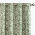 jinchan Sage Green Blackout Curtains Geometric Grommet 72 inch 2 Panels | Room by JINCHAN