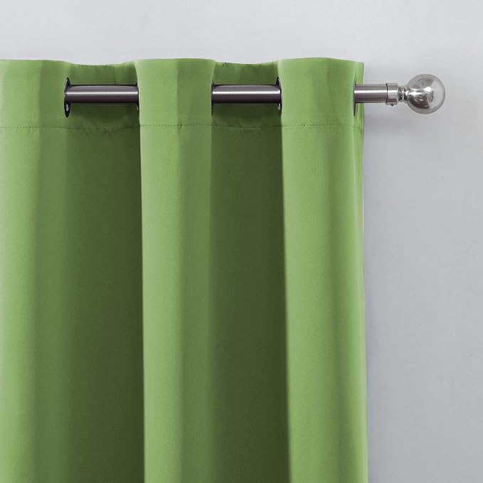 100% Blackout Curtains 40 x 63 Inch/Light Green Curtains 2 Panels - Image 8
