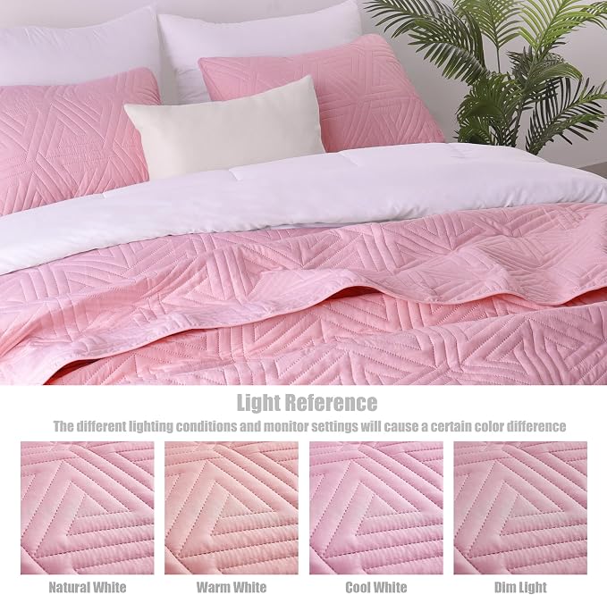 Whale Flotilla Soft Geometric Twin Quilt Set - Image 6