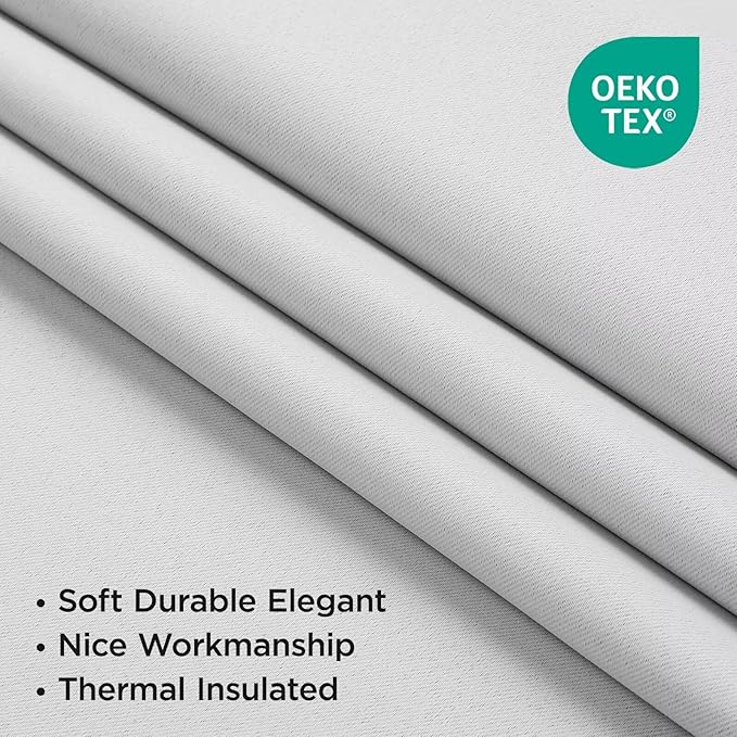 Joydeco 108 Inch 60% Blackout White Curtains 2 Panels, Elegant Soft Sheer - Image 5