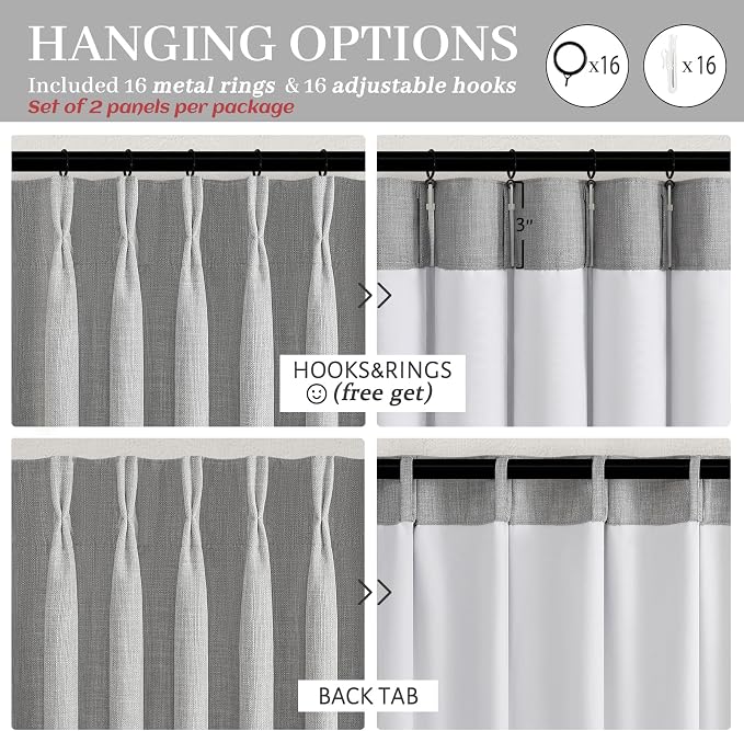 Memory Trained Pinch Pleated 90 Inch Curtains - Image 8