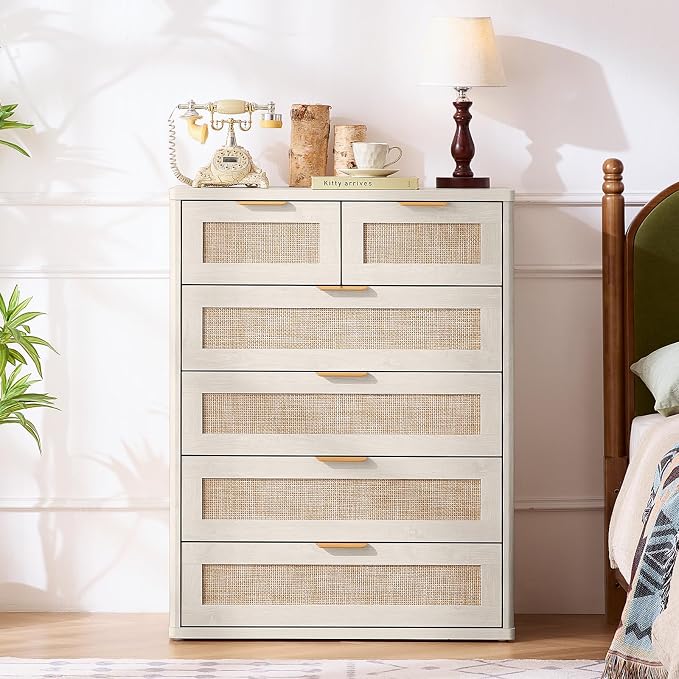 LEYAOYAO Rattan Dresser for Bedroom - Image 8