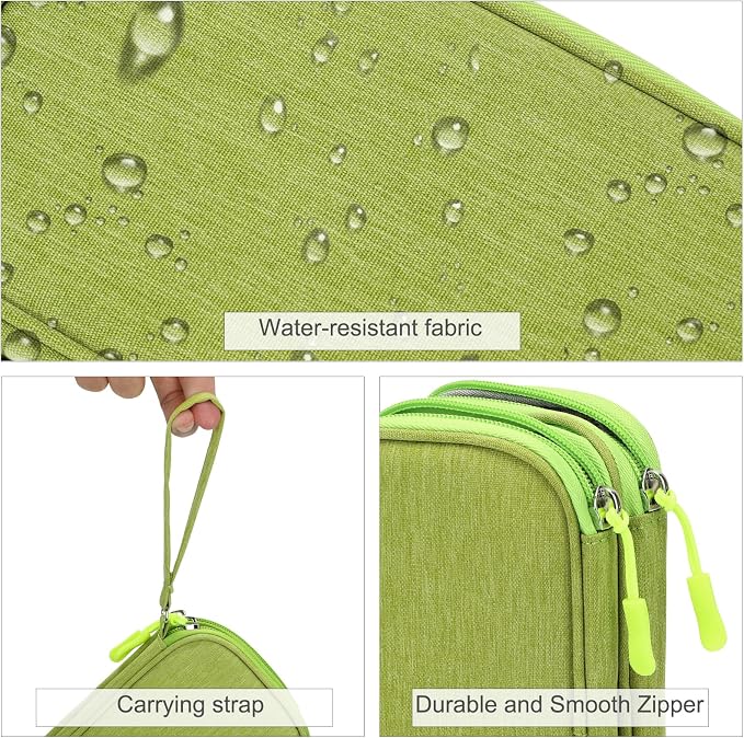 FYY Electronic Organizer, Travel Tech Pouch Bag, Cable Organizer Green | Wrist - Image 4