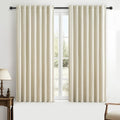 QJmydeco Warm Cream Thick Linen Black Out Curtains 45 Inch Long by QJMYDECO