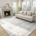 8x10 Washable Area Rug for Living Room Bedroom: Non-Slip Modern White Gray | by Oriannal