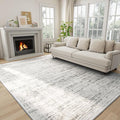 6x9 Washable Area Rug for Living Room Bedroom: Non-Slip Modern White Gray | by Oriannal