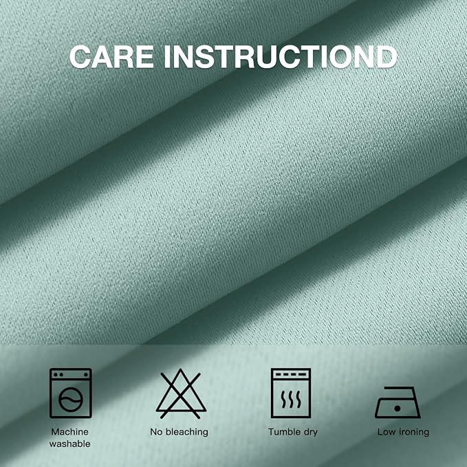 COSVIYA Grommet Room Darkening Aqua Curtains 45 inch Length - Image 6