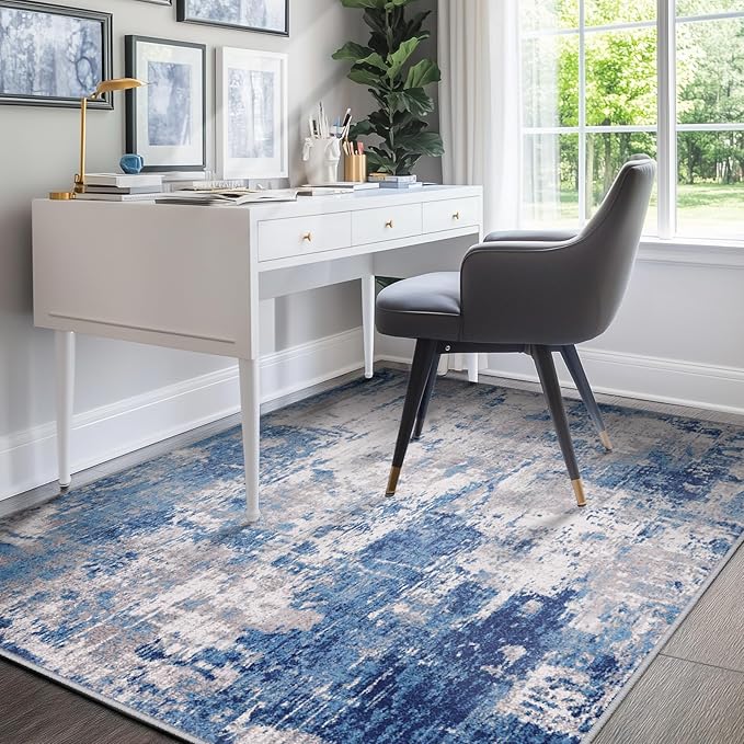RELEANY Washable 4'x5' Abstract Area Rug - Image 2