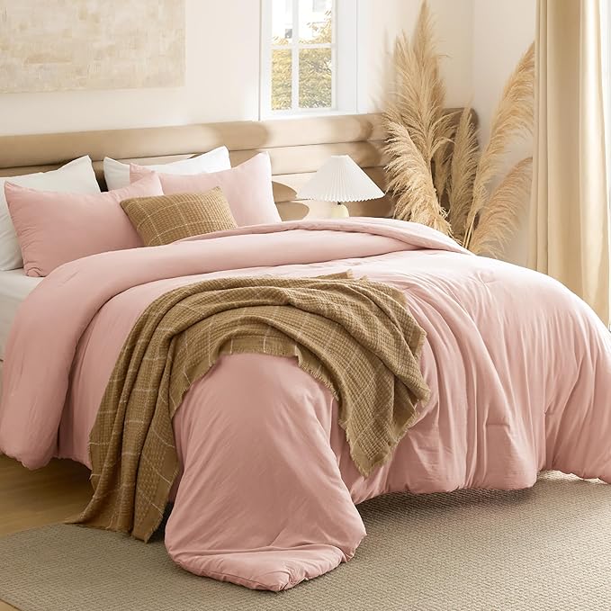 Bedsure King Comforter Set, Blush Pink Soft Prewashed Bedding by Unknown