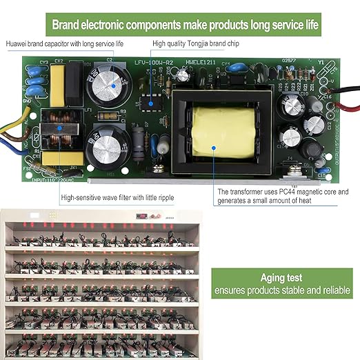 LED Driver 100 Watts 24V DC Low Voltage Transformer， Waterproof IP67 LED Power Supply, Adapter with 3-Prong Plug 3.3 Feet Cable for Any 24V DC led Lights, Computer Project, Outdoor Light