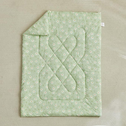 DuShow Green Floral Toddler Bedding Set,4 Pieces Toddler Crib Bed Sheet Set for Girls and Boys,Soft Toddler Comforter Set Includes Comforter,Flat Sheet,Fitted Sheet,Pillowcase