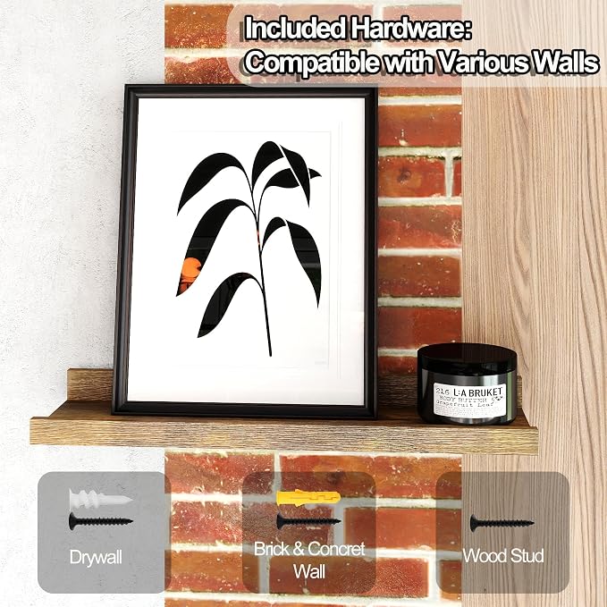 Brown Floating Shelves for Wall Decor, 16 in Shelf - Image 5