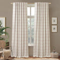 DriftAway 100% Blackout Plaid Linen Curtains 96 Inches Long 2 Panels Red | 100% by DriftAway