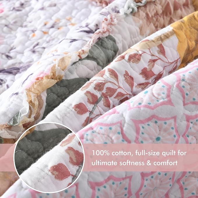 Etwel 100% Cotton Patchwork Queen Size Quilt Set - Image 4