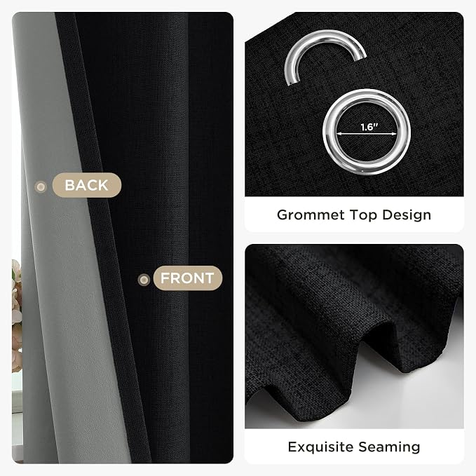 Joydeco Blackout Curtains 96 Inch Long, Room Darkening Thermal Insulated - Image 5