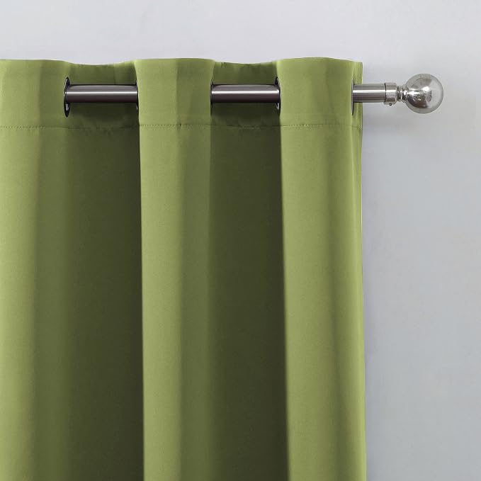 100% Blackout Curtains 52 x 72 Inch/Olive Green Curtains 2 Panels - Image 7