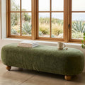 Hyfirm 54" End of Bed Bench, Modern Oval Bedroom Bench by Hyfirm