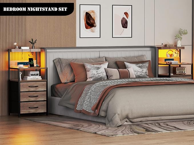 SZLHANJZ Nightstand Set of 2, - Image 2