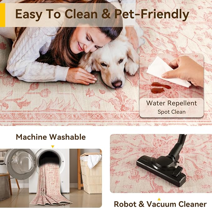 RELEANY Washable Area Rug, Runner 2'x10', Water Repellent, Pet Friendly - Image 5