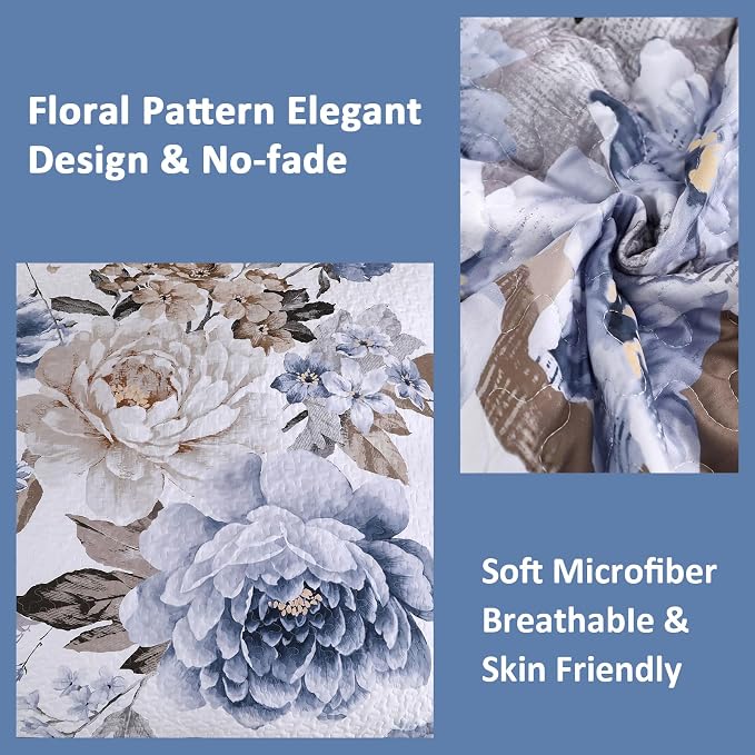 WONGS BEDDING Quilt Queen Size, Soft Microfiber Lightweight Bedspread Bedding - Image 4