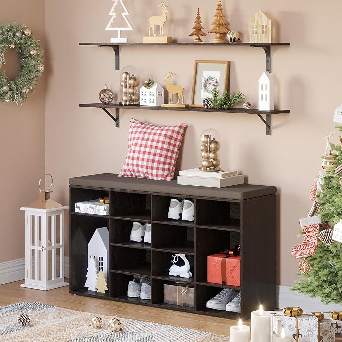 Long Wall Shelves, 55.1Inch Wooden Floating Shelves - Image 8